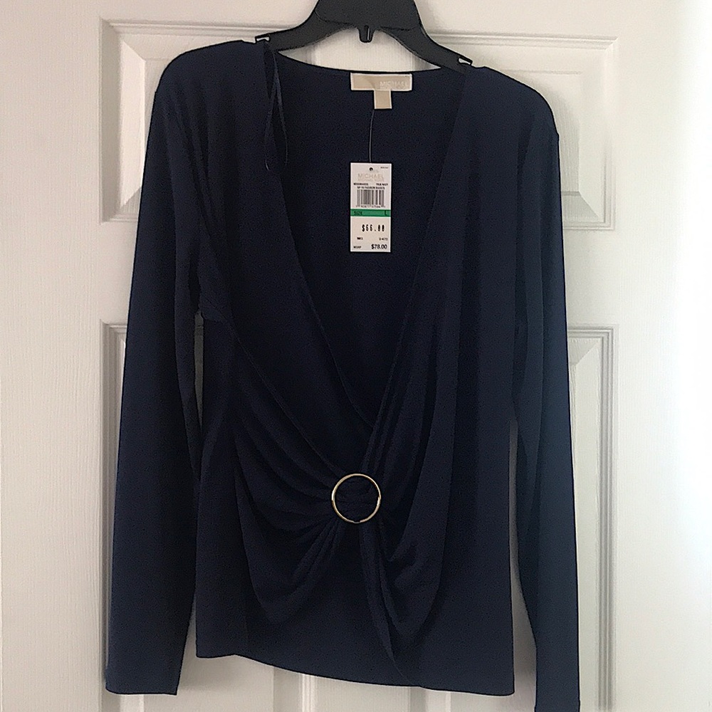 Michael Kors NWT Dark Blue Blouse